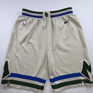 Nike Milwaukee Bucks City Edition Dri-FIT NBA Swingman Shorts Cream Mens XL
